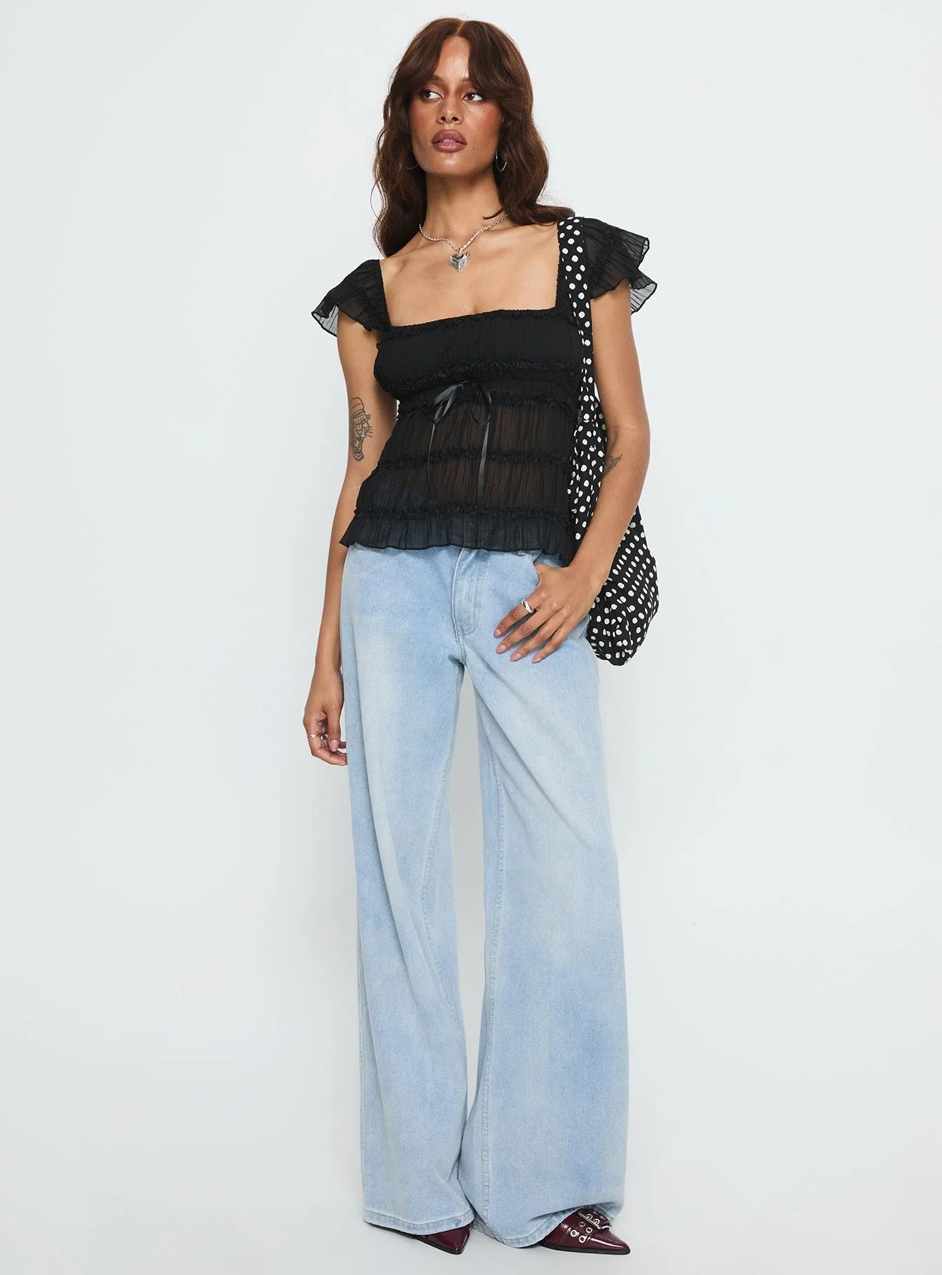 Brighter Than Stars Tiered Top Black