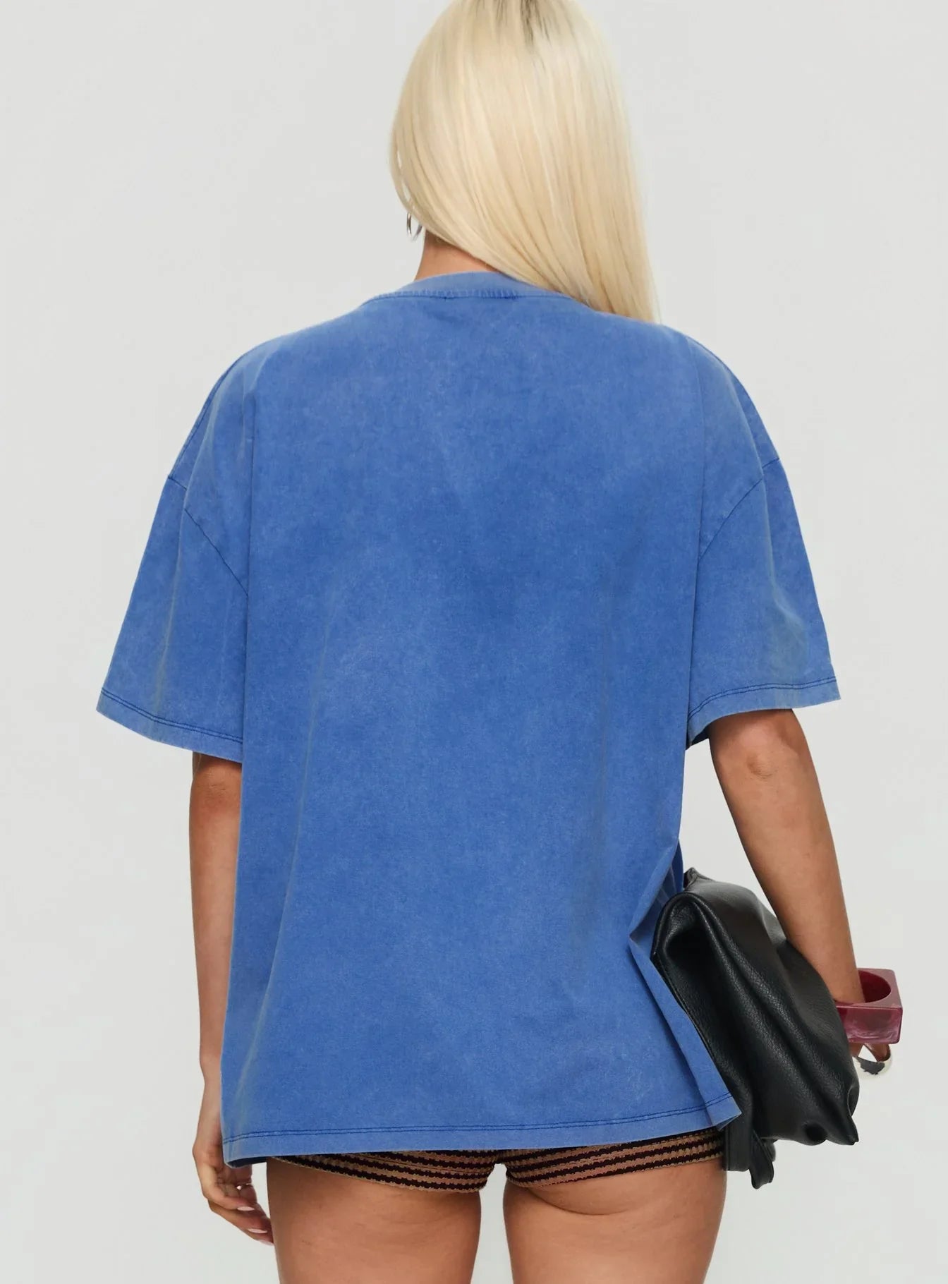 Linsay Oversized Graphic Tee Blue Pomegranate