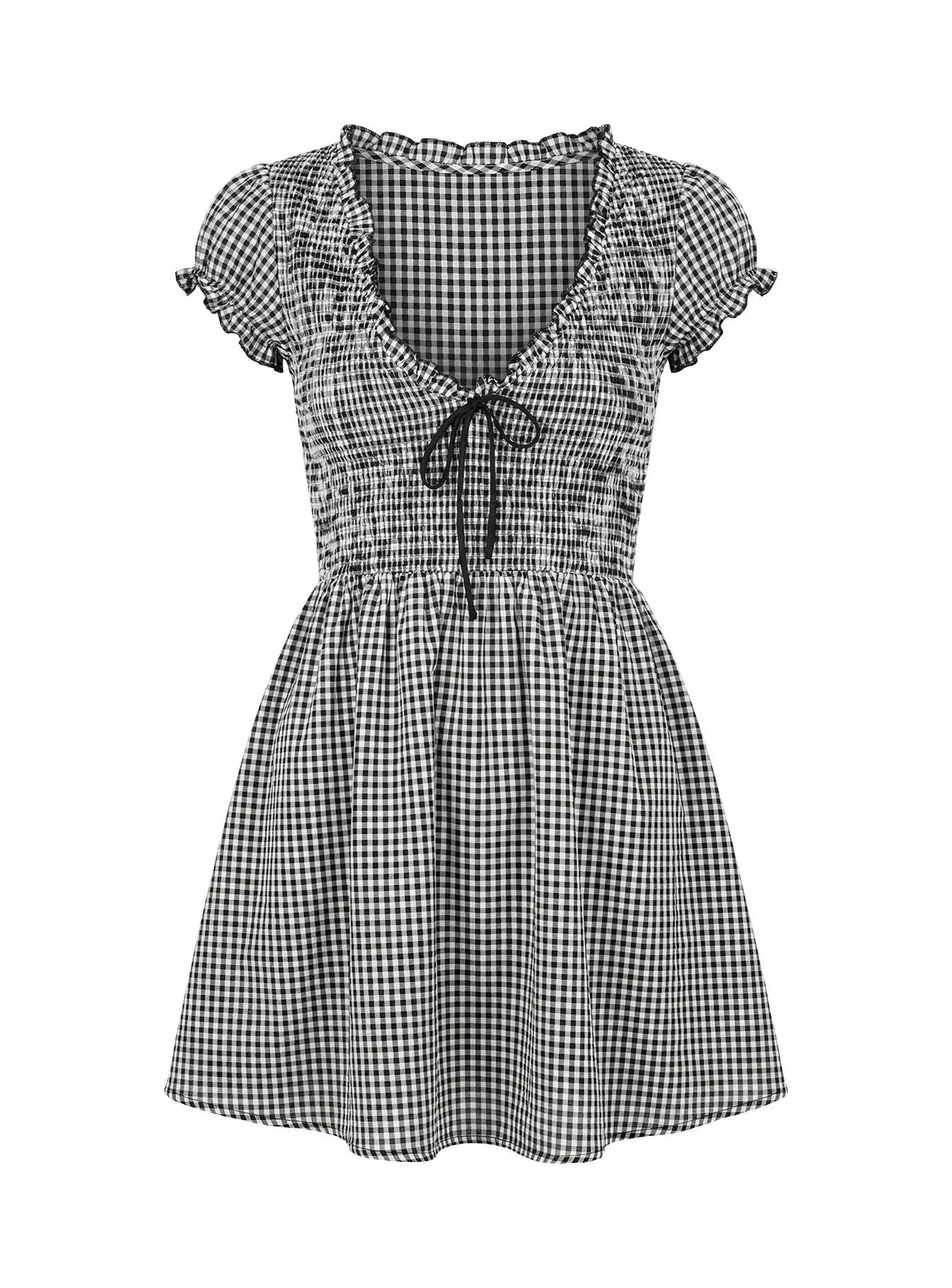 Wescott Gingham Romper Black White Tall