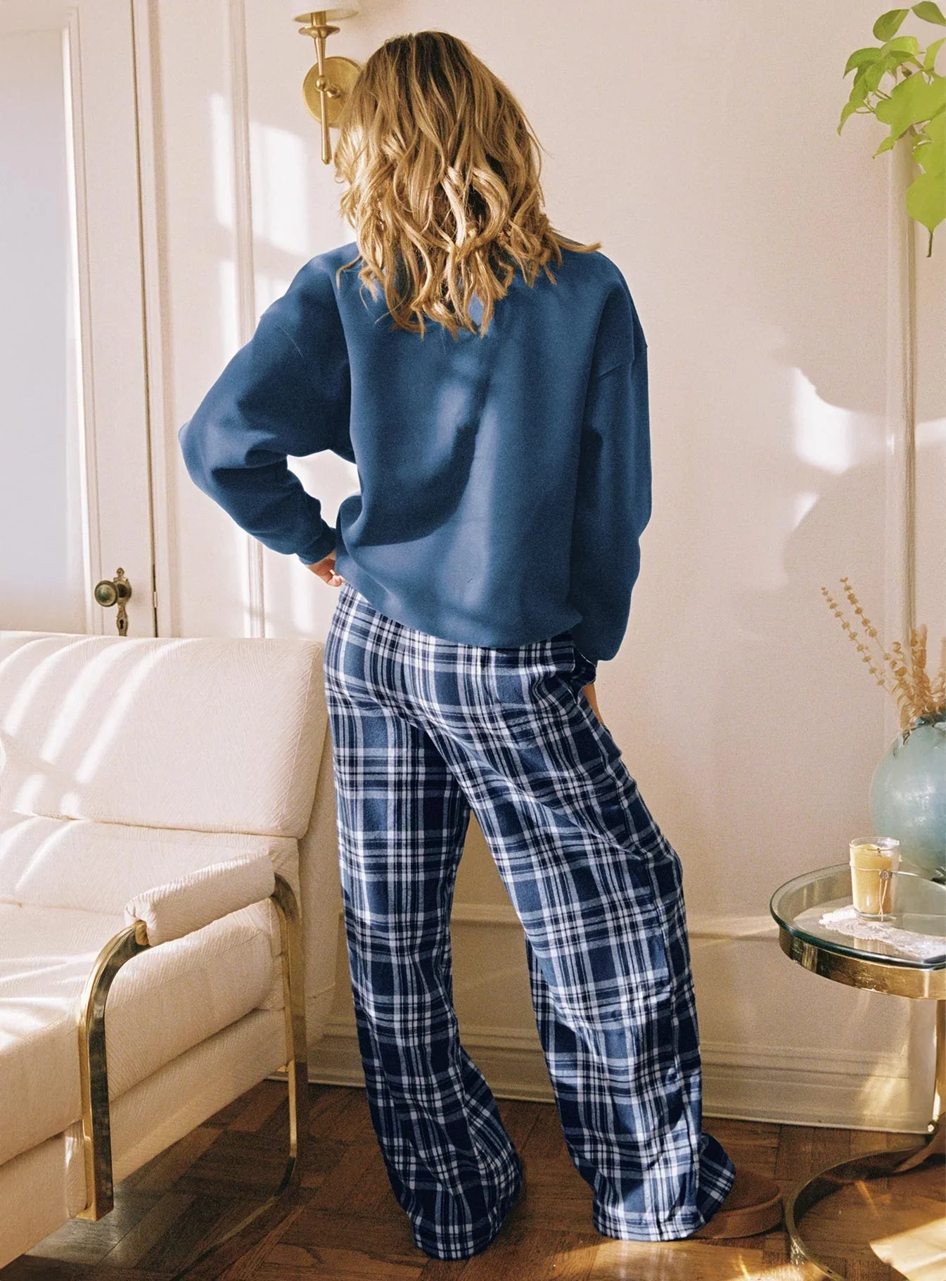 In The Morning Sleep Pant Blue Check