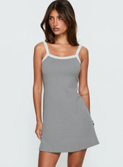 Toree Scoop Back Mini Dress Grey White