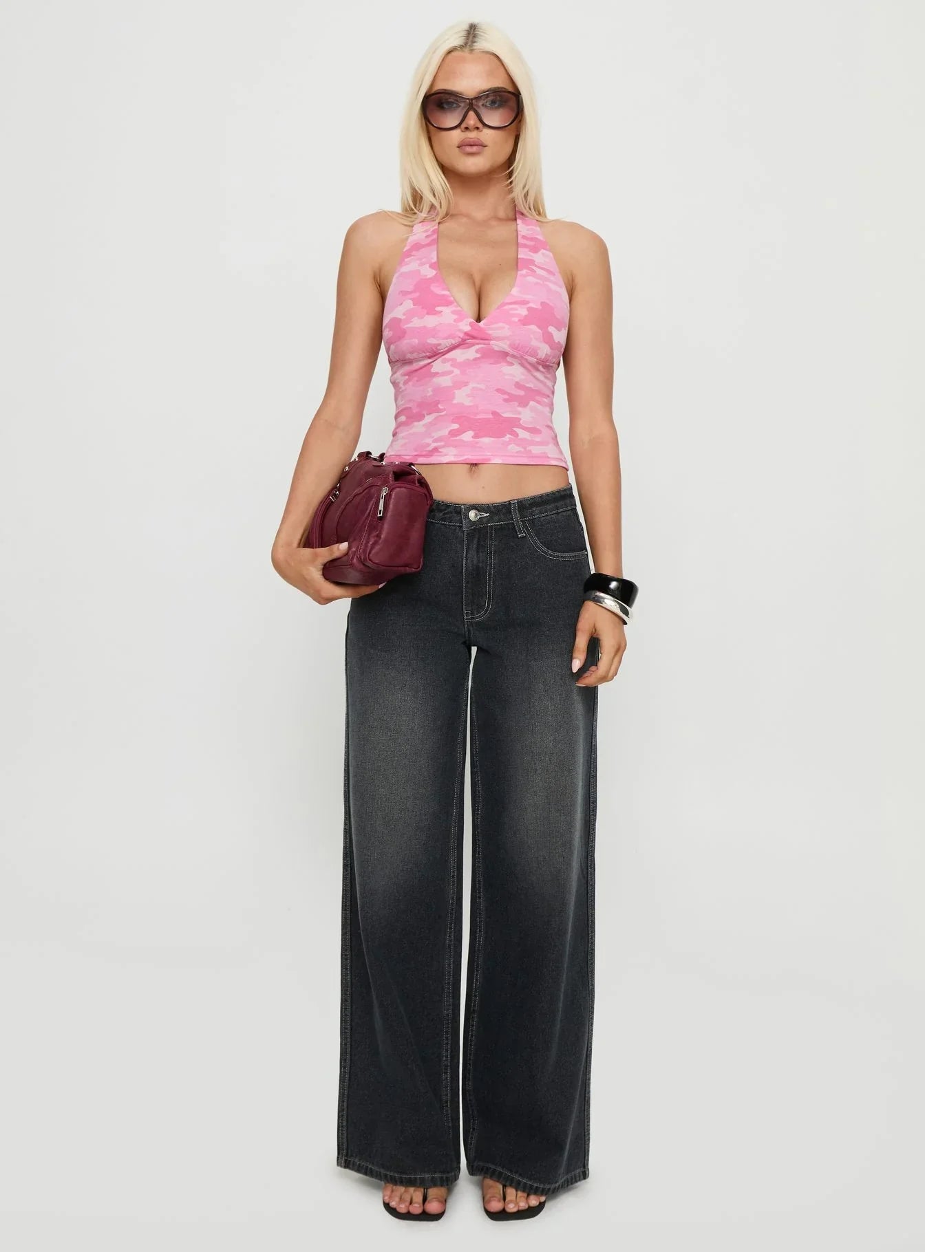 Whimsy Halter Top Pink Camo