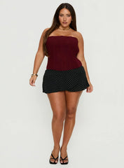 Sonsie Mini Skirt Black White Polka Curve