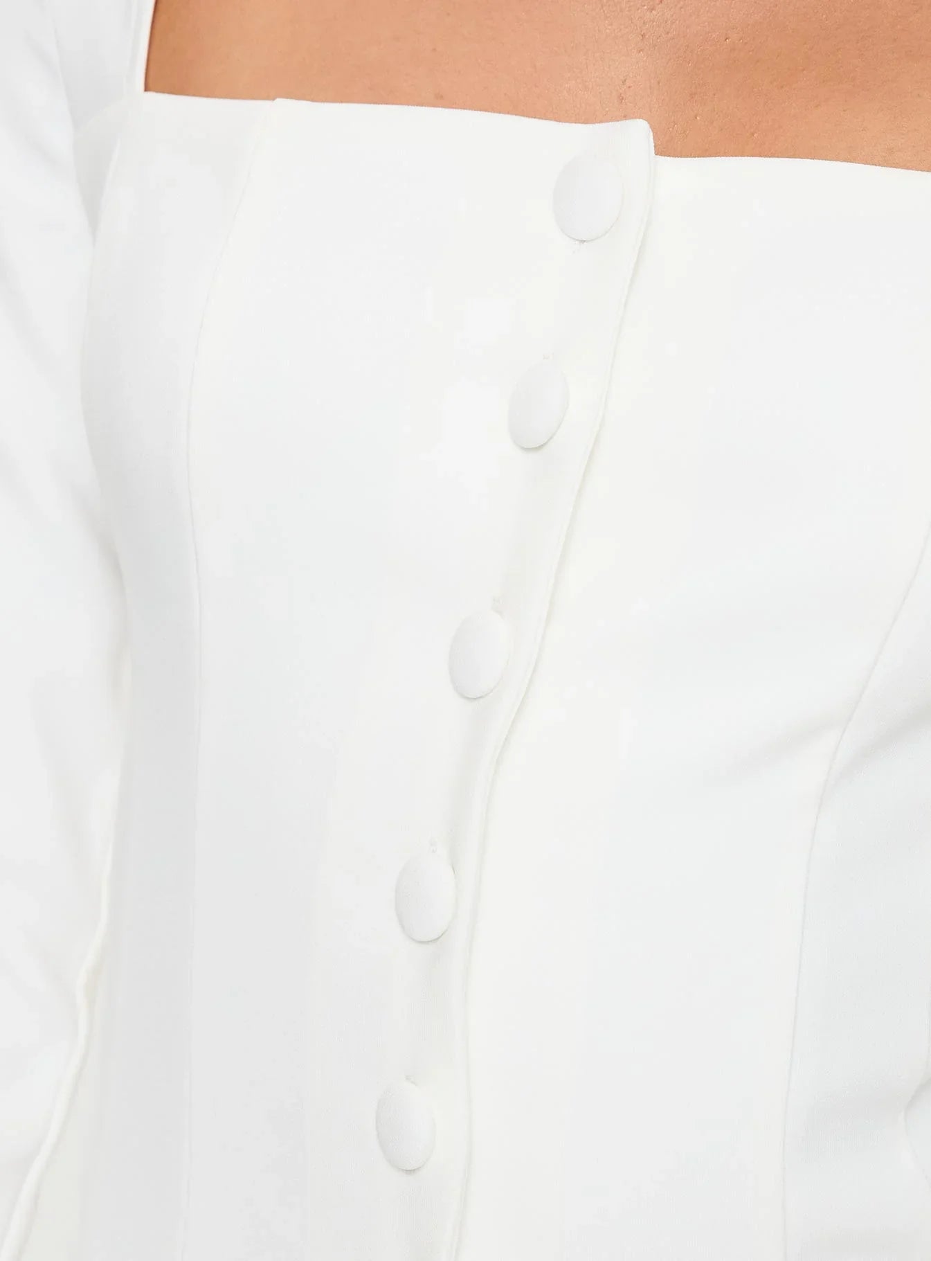 Gaskin Long Sleeve Top White