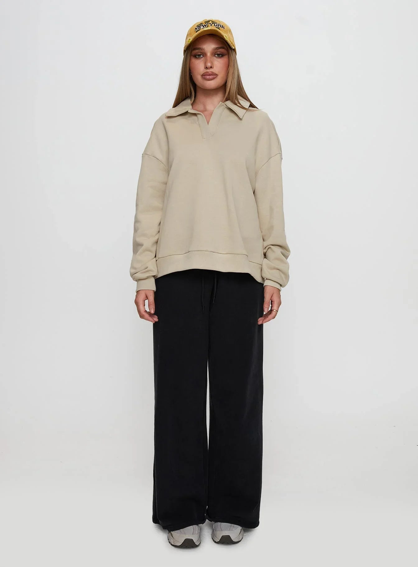 Back Around Collared Fleece Jumper Oat
