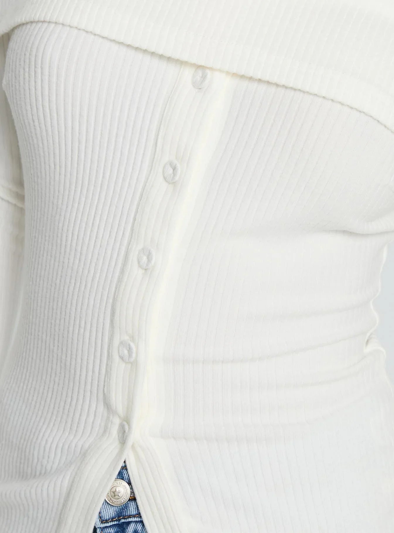 Dusk Dipped Off Shoulder Top White