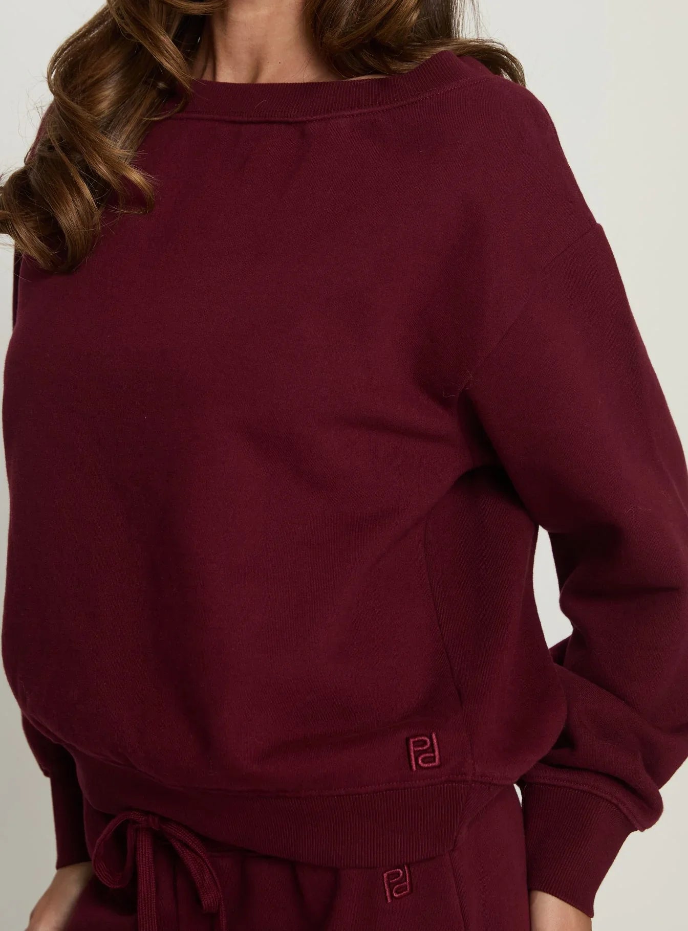 Wellness Off the Shoulder Jumper Currant