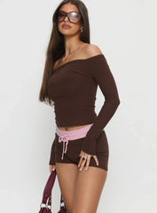 Baseline Rib Micro Shorts Brown Pink