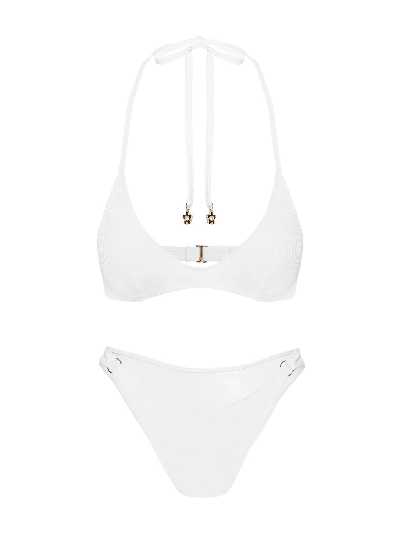 Tides Roll Bikini Top White