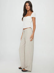 Syrena Tailored Wide Leg Pant Natural