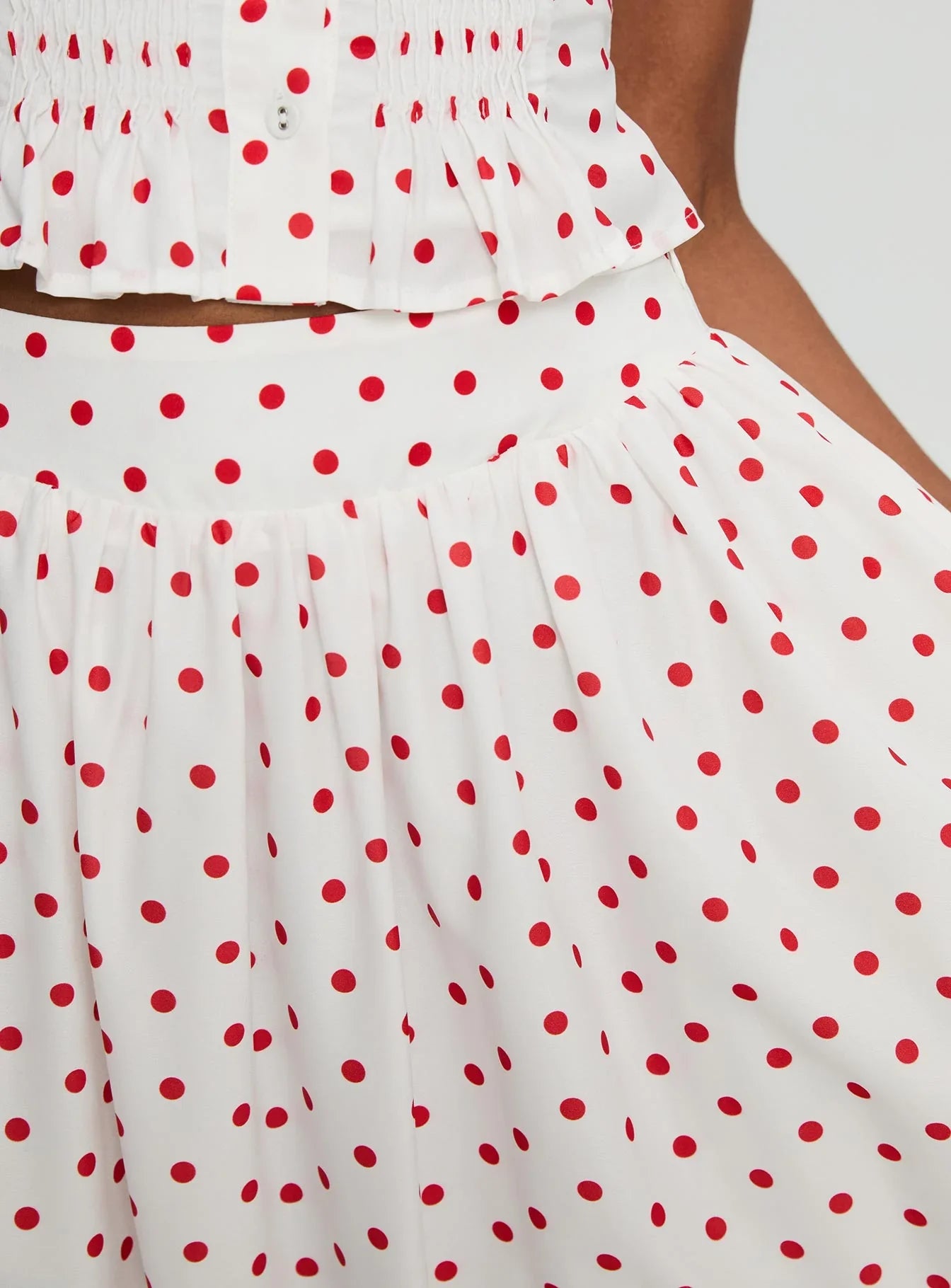 Valerio Maxi Skirt White Red