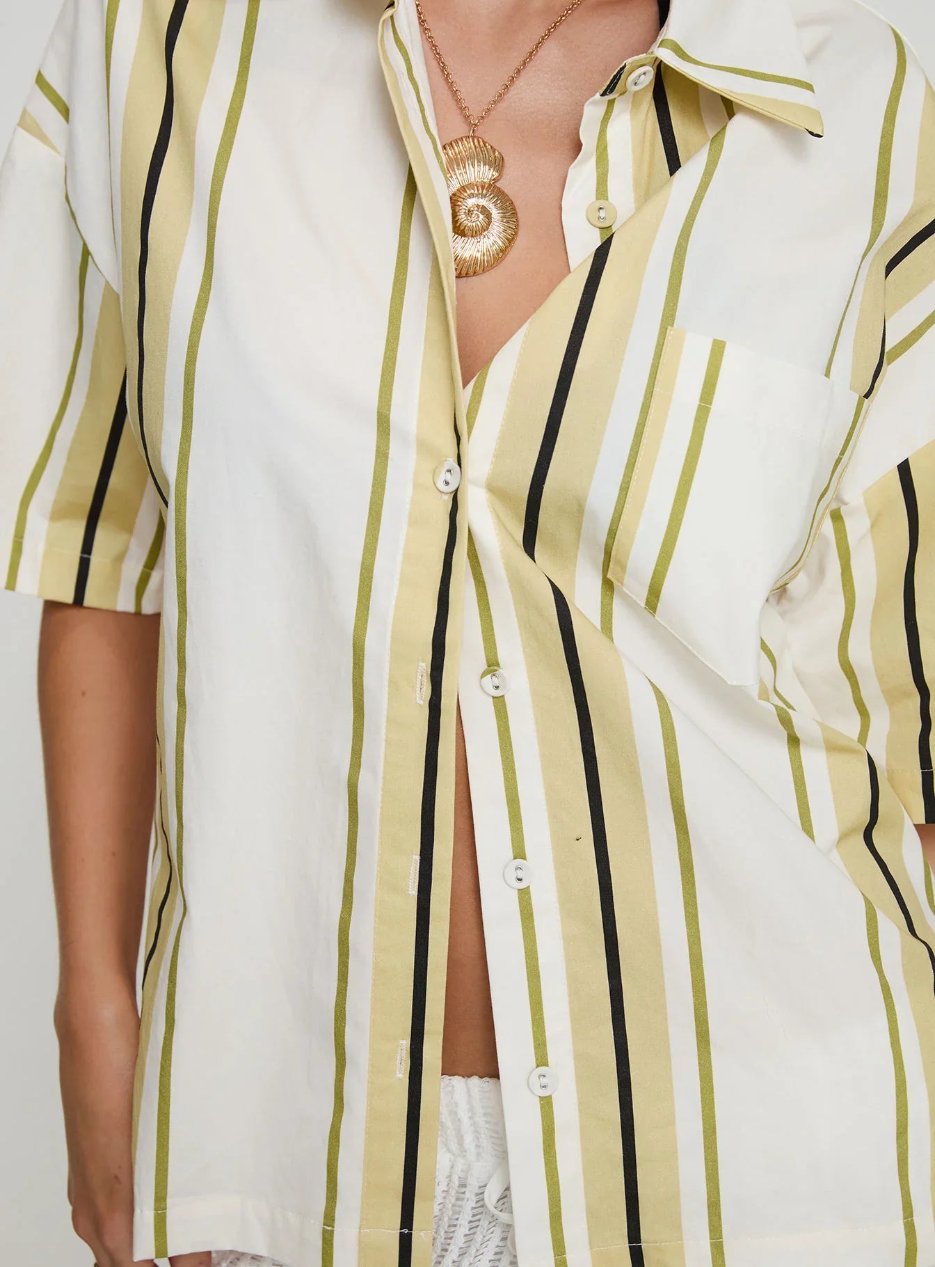 Karyn Top White Yellow Stripe