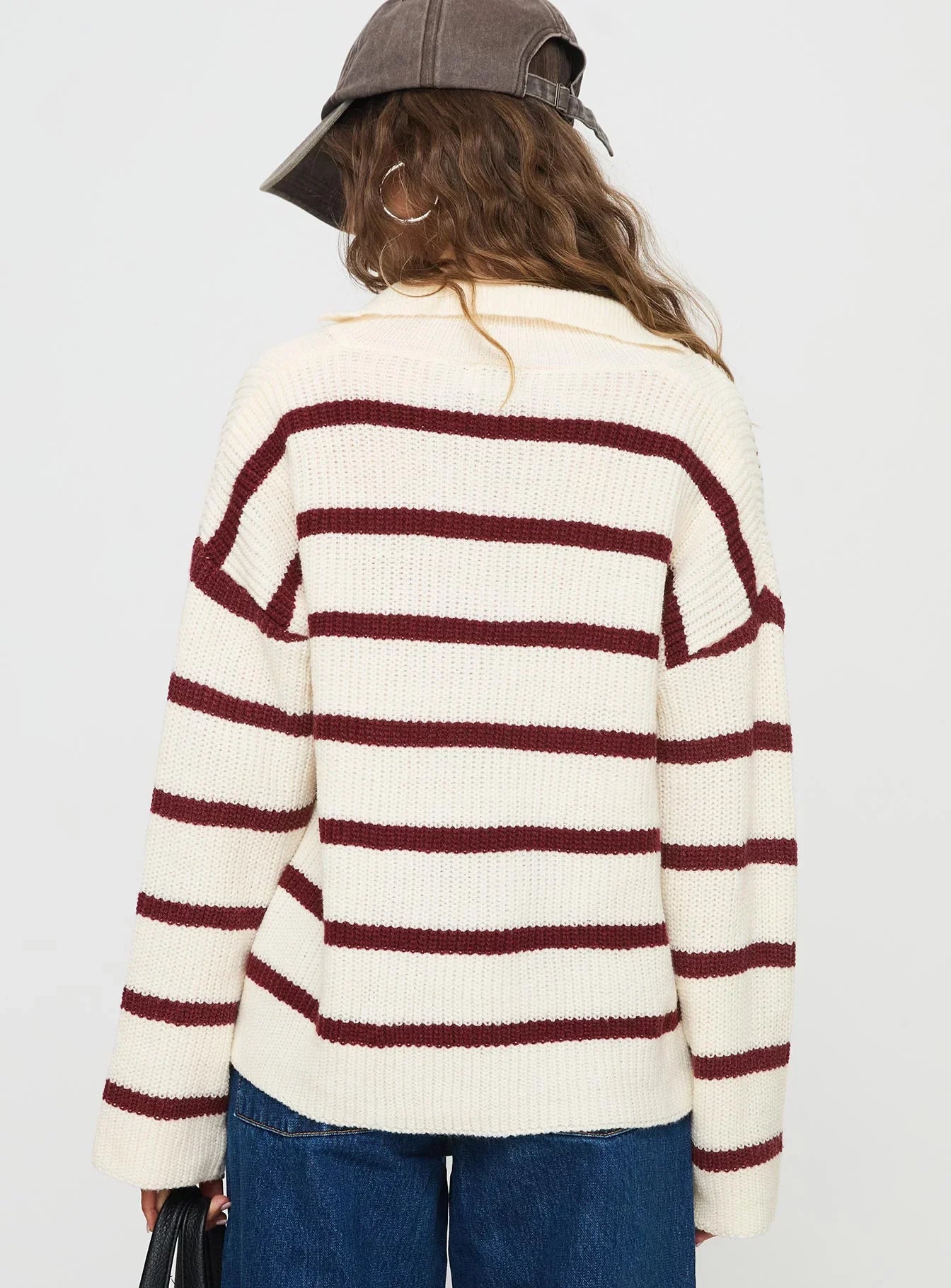 Forte Knit Sweater Red Cream