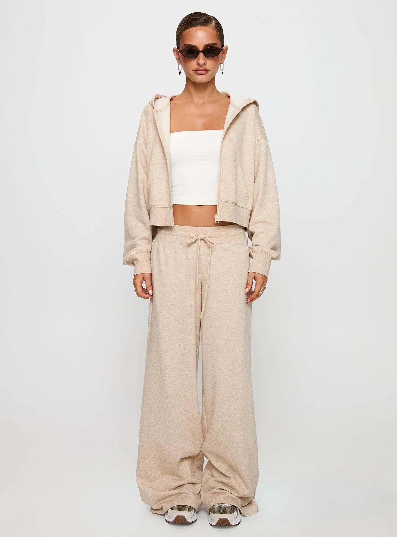 Revive Zip Through Hoodie Oat Marle