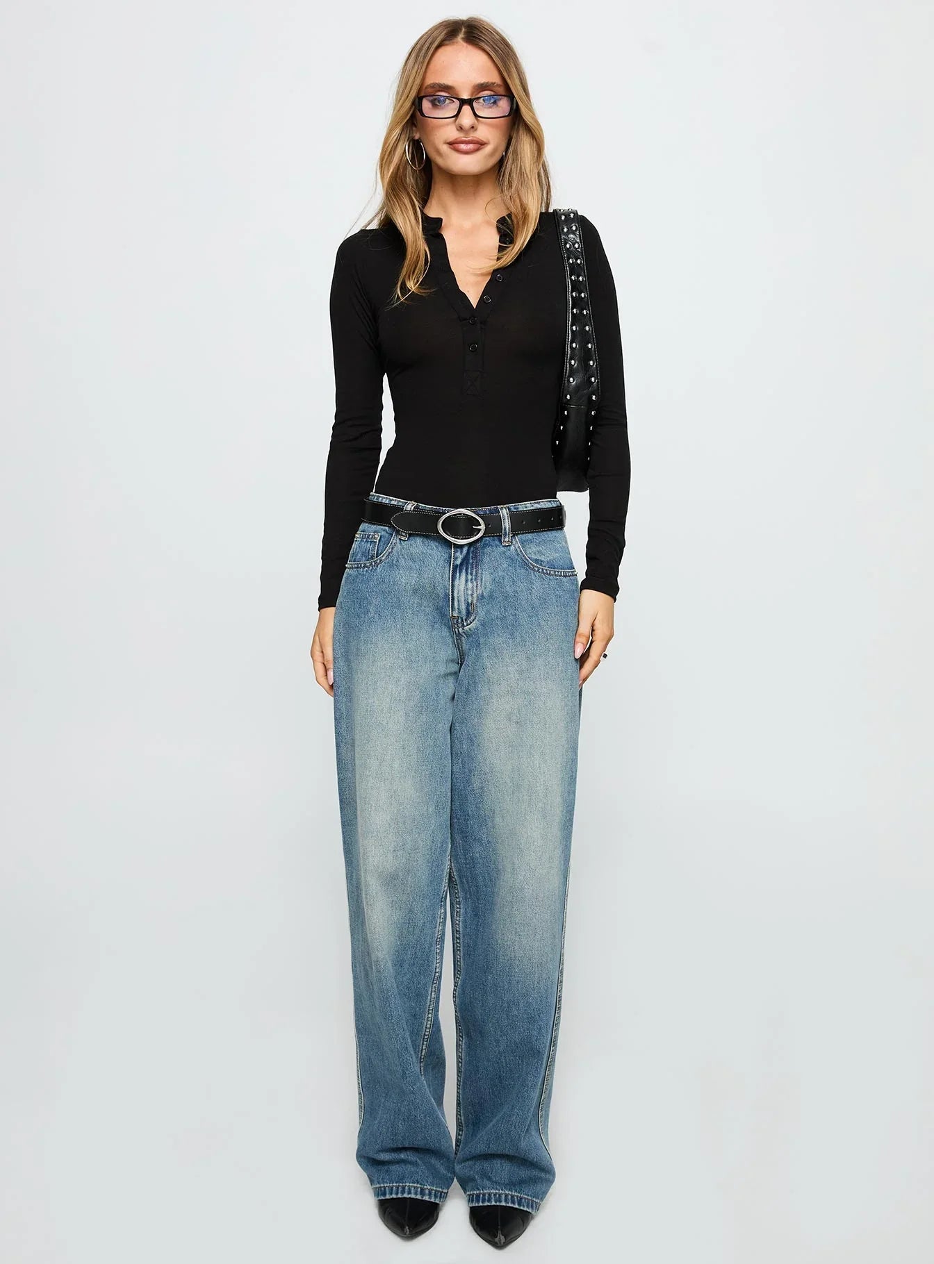 Kandis Long Sleeve Bodysuit Black