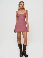 Faubert Mini Dress Red Gingham