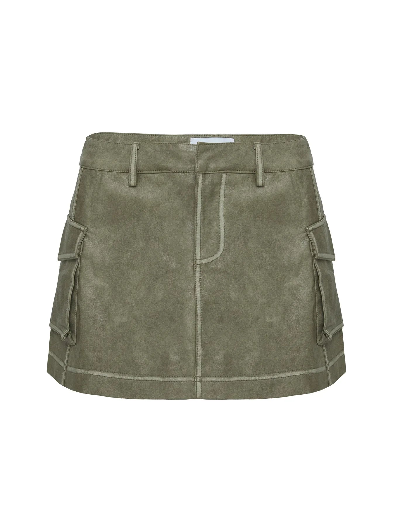 Tanza Faux Leather Mini Skirt Green