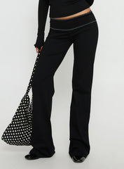 Kobee Jersey Flare Pants Black Grey