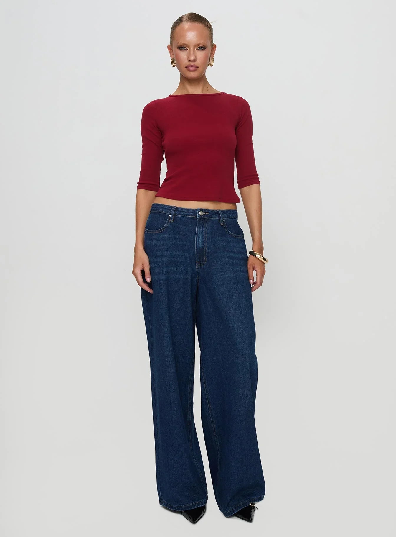 Elaia 3 4 Sleeve Top Red