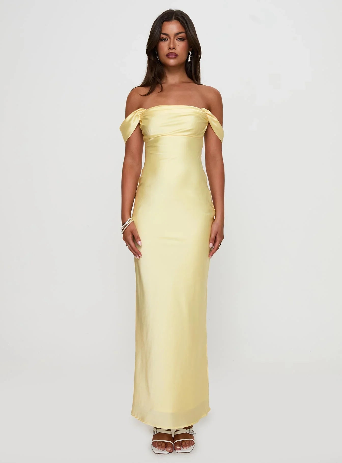 Azura Off The Shoulder Maxi Dress Yellow