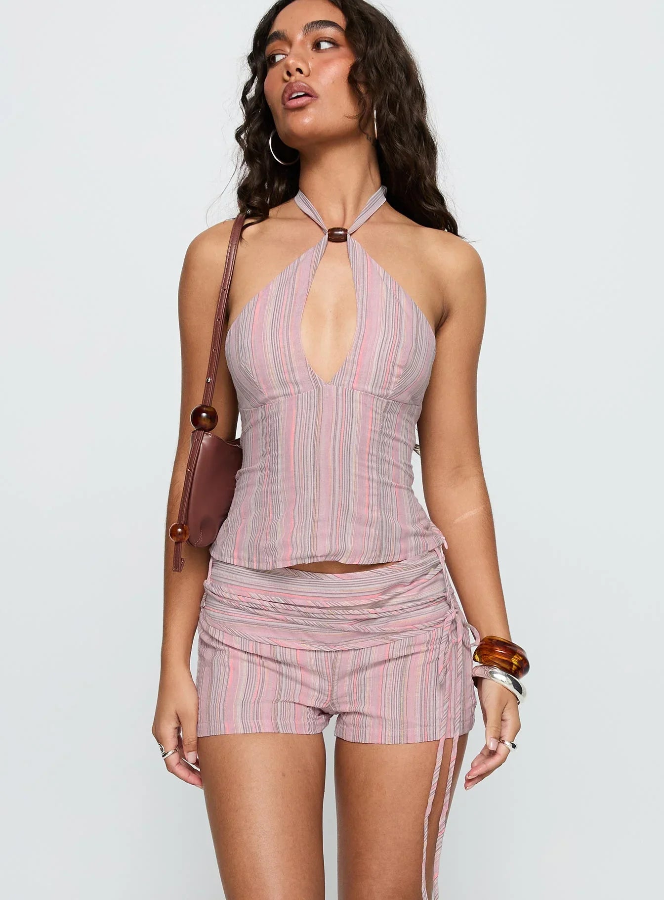 Electric Night Shorts Pink Stripe