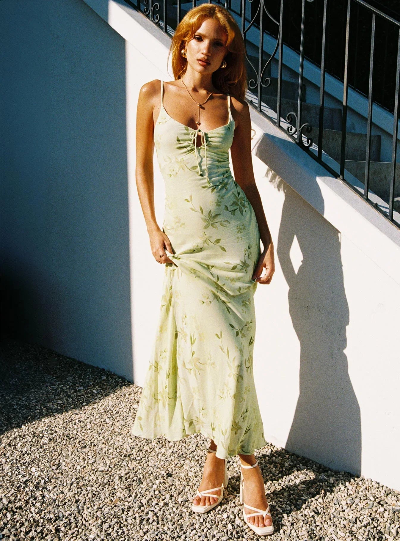 Lauraline Maxi Dress Green Floral