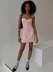 Poto Mini Dress Pink Check