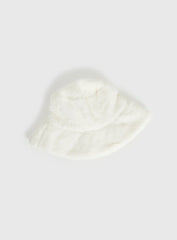 Theo Plush Bucket Hat White