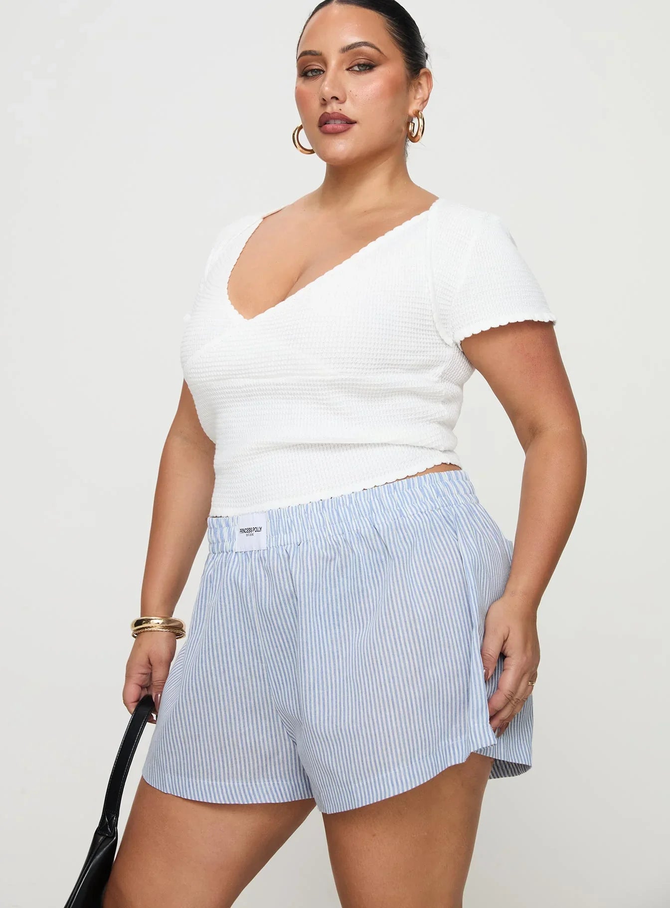Sincar Boxer Shorts Blue White Stripe Curve