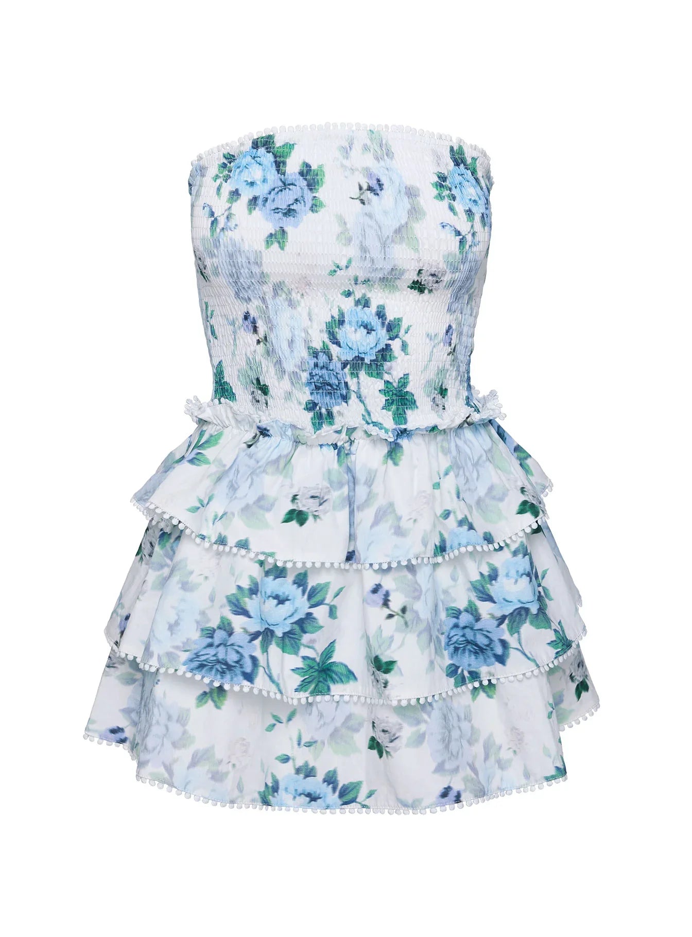 Sunkiss Frill Mini Dress White Blue