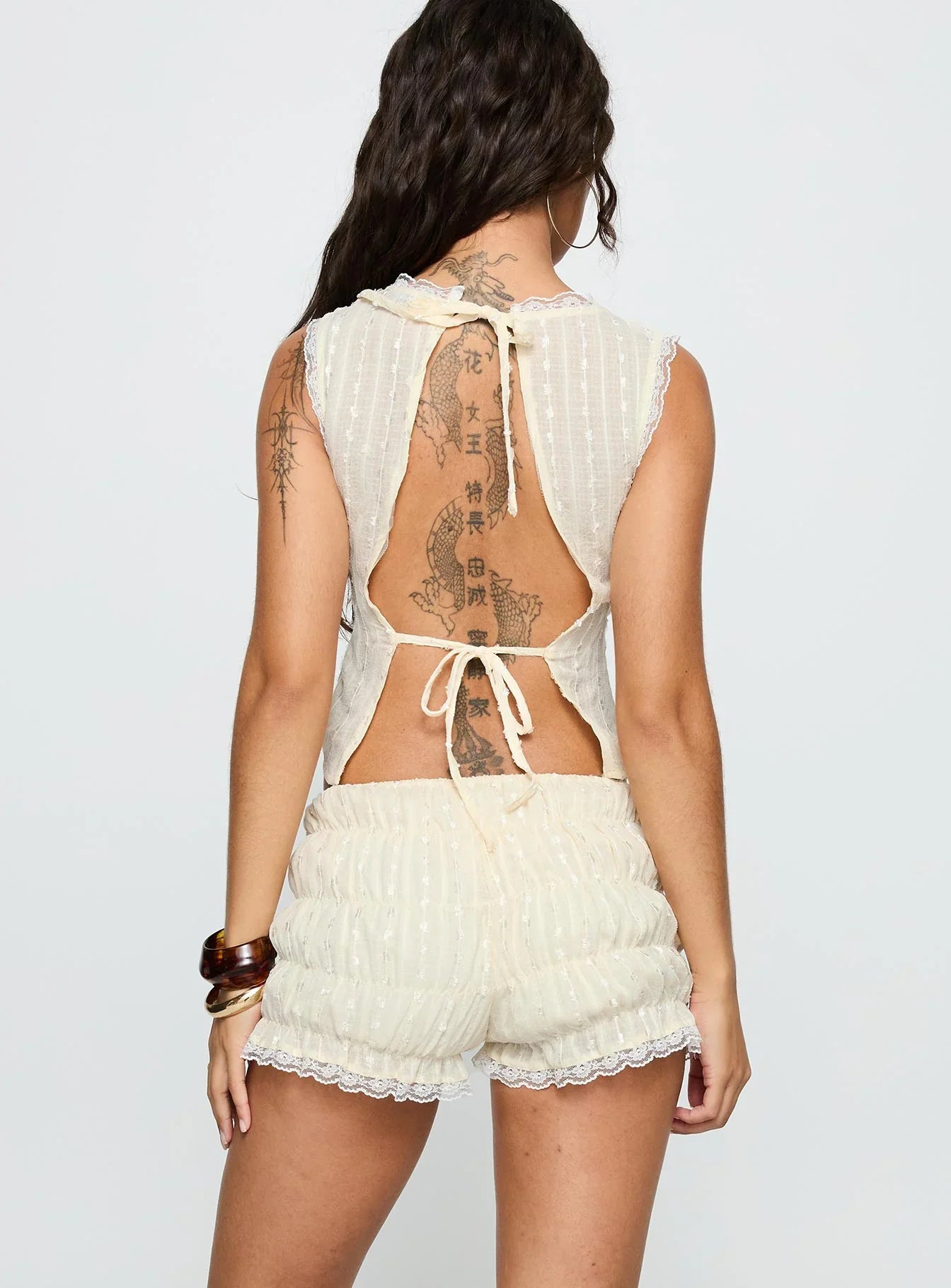 Golden Eclipse Backless Set Cream