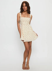 Xanthus Mini Dress Yellow Floral