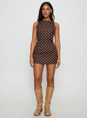 Yumiko Romper Brown Polka Dot