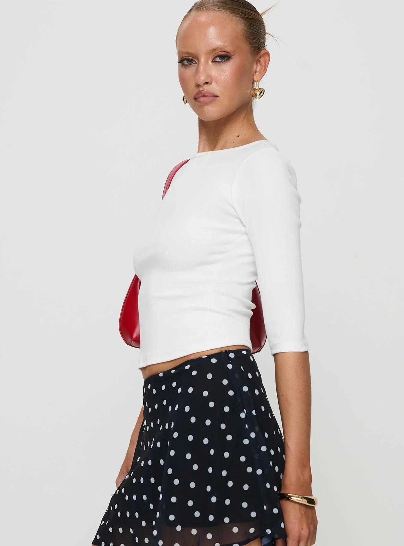 Elaia 3 4 Sleeve Top White