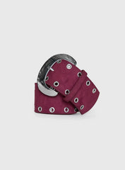 Captain Faux Suede Belt Red Silver