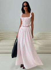 Valerio Maxi Skirt White Red
