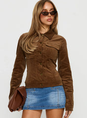 Jadeann Cord Fitted Jacket Brown