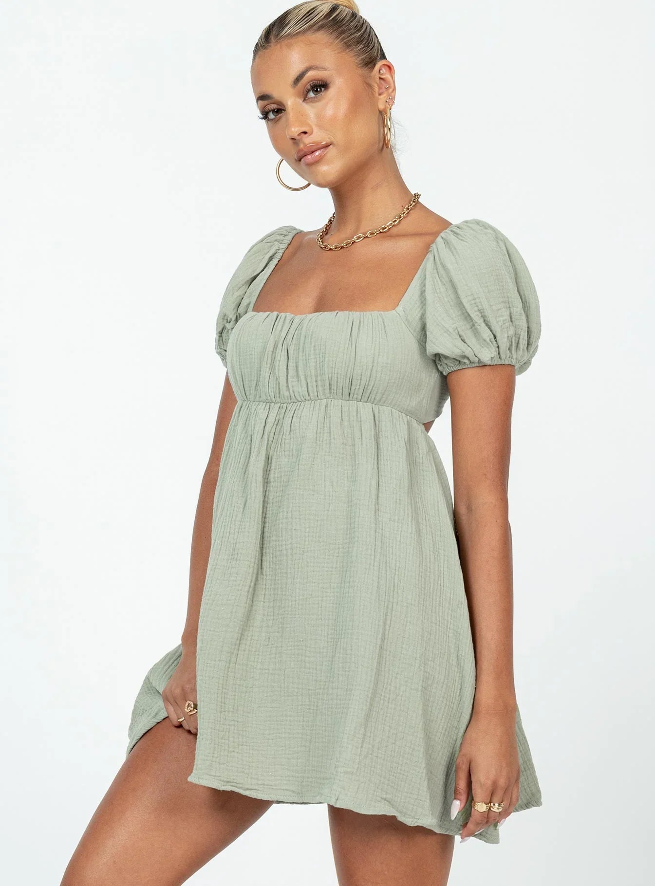 Lets Dance Mini Dress Sage
