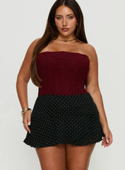 Sonsie Mini Skirt Black White Polka Curve