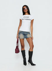 Its Not That Serious Graphic Baby Tee White Black