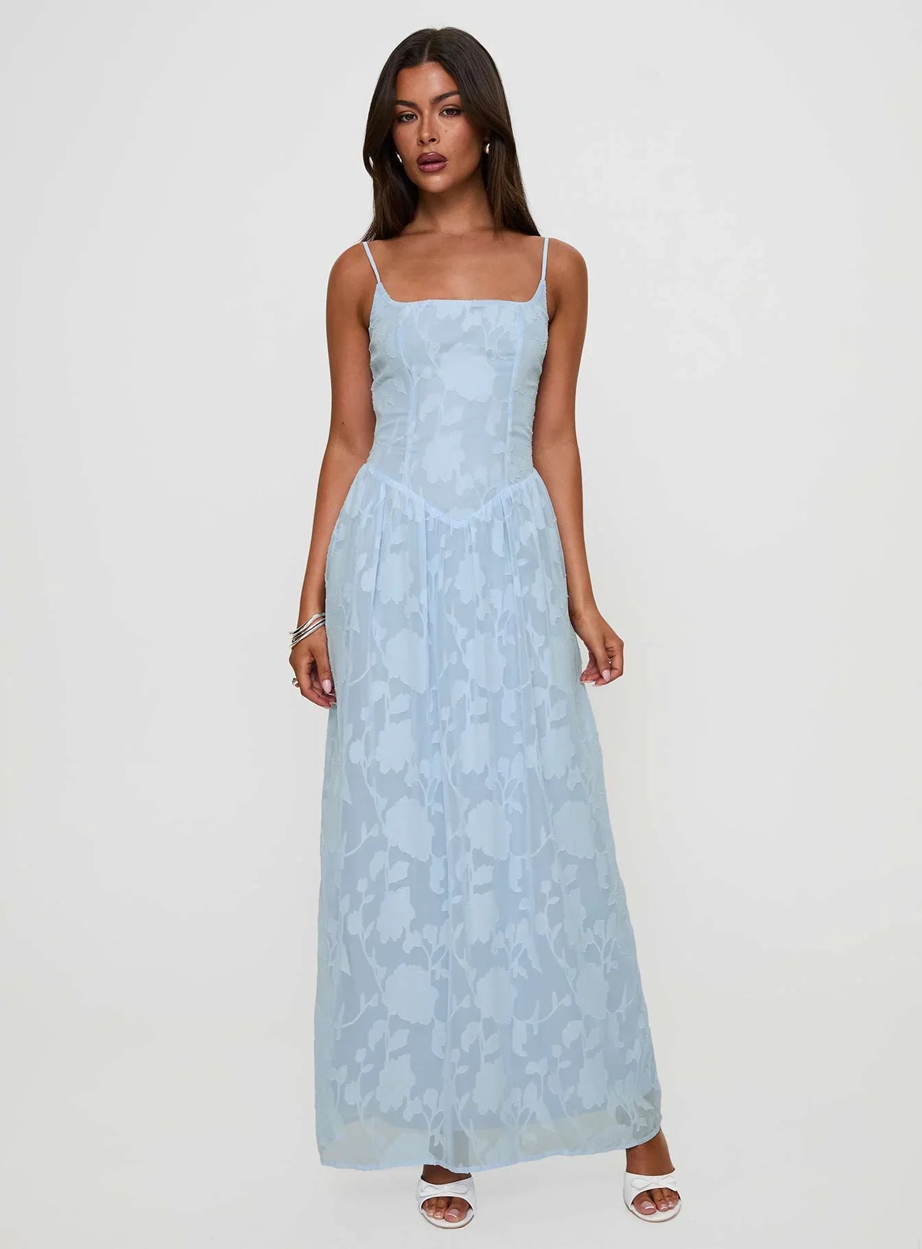 Angeleina Maxi Dress Blue Floral