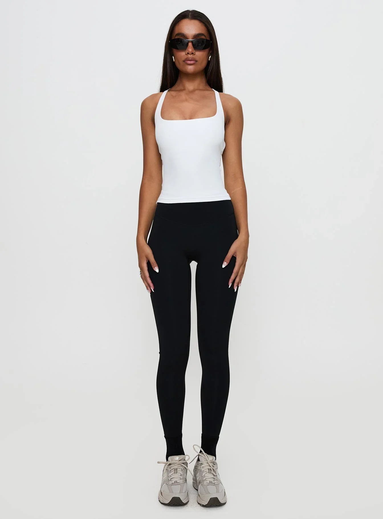 Layup Active Longline Cross Back Top White