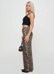 Pezzi Mid Rise Straight Leg Jeans Leopard