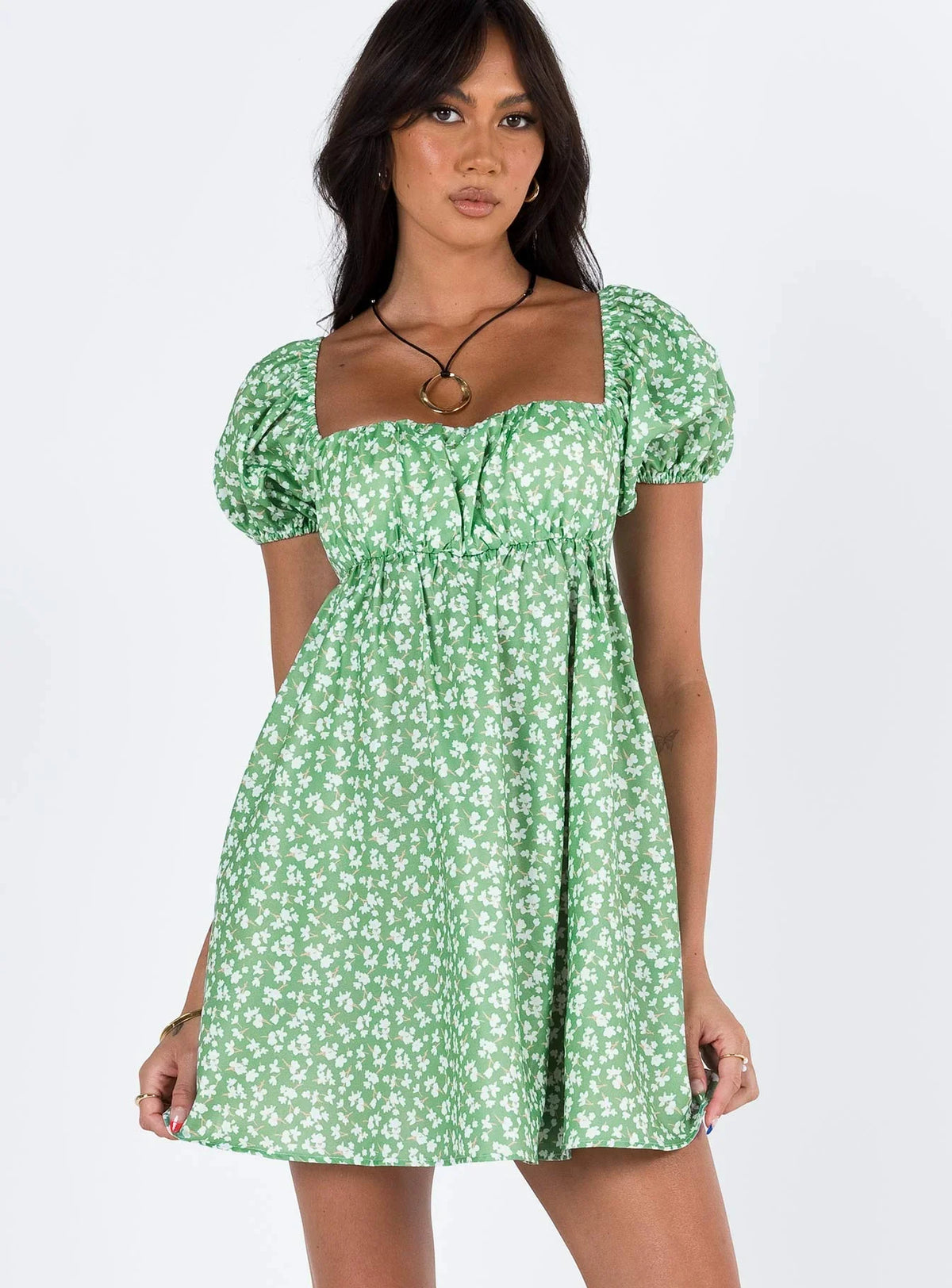 Lets Dance Mini Dress Green Floral