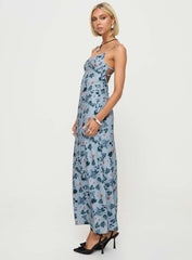 Ravia Maxi Dress Blue Floral