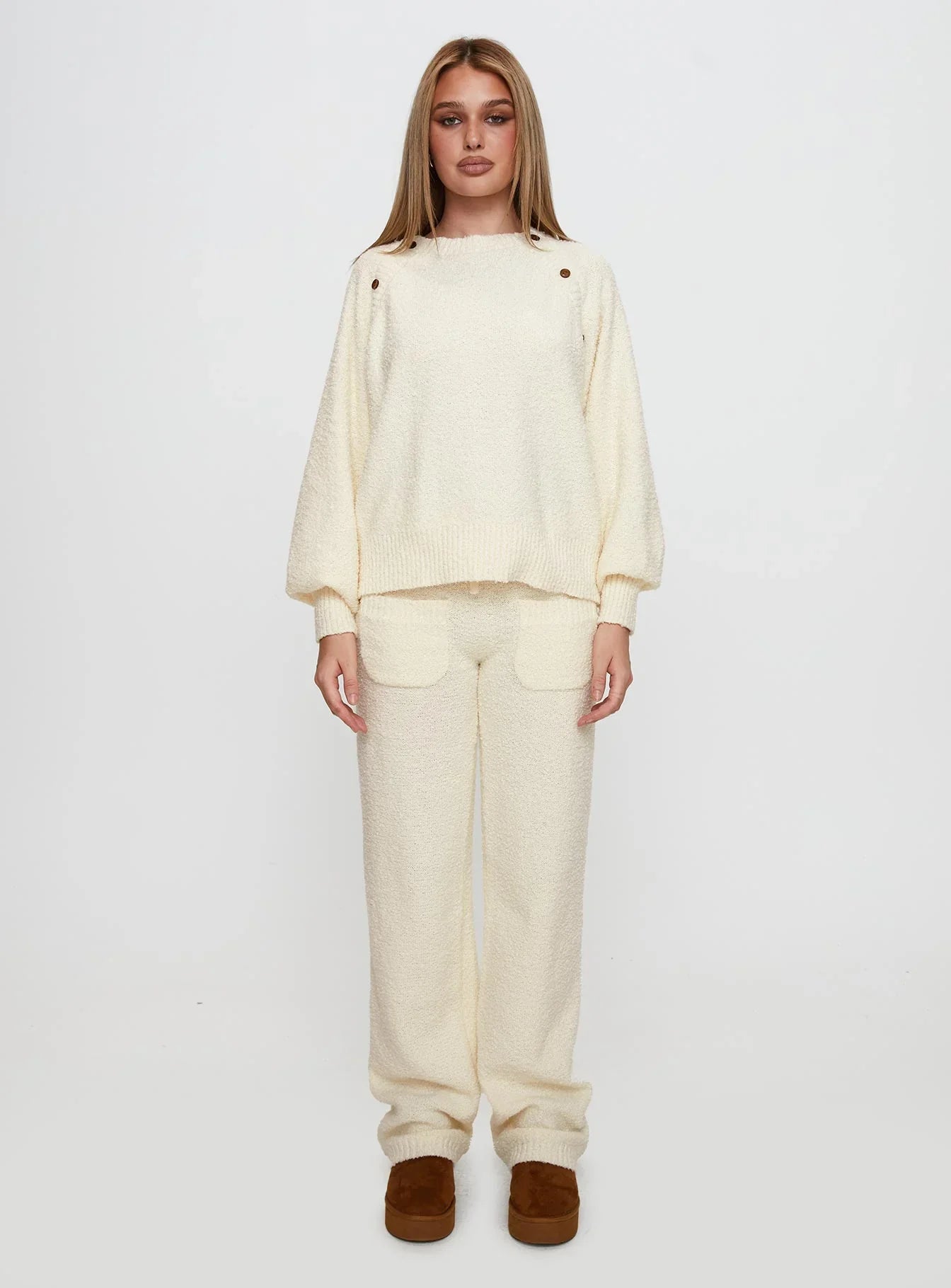 Susi Fluffy Knit Sweater Ivory