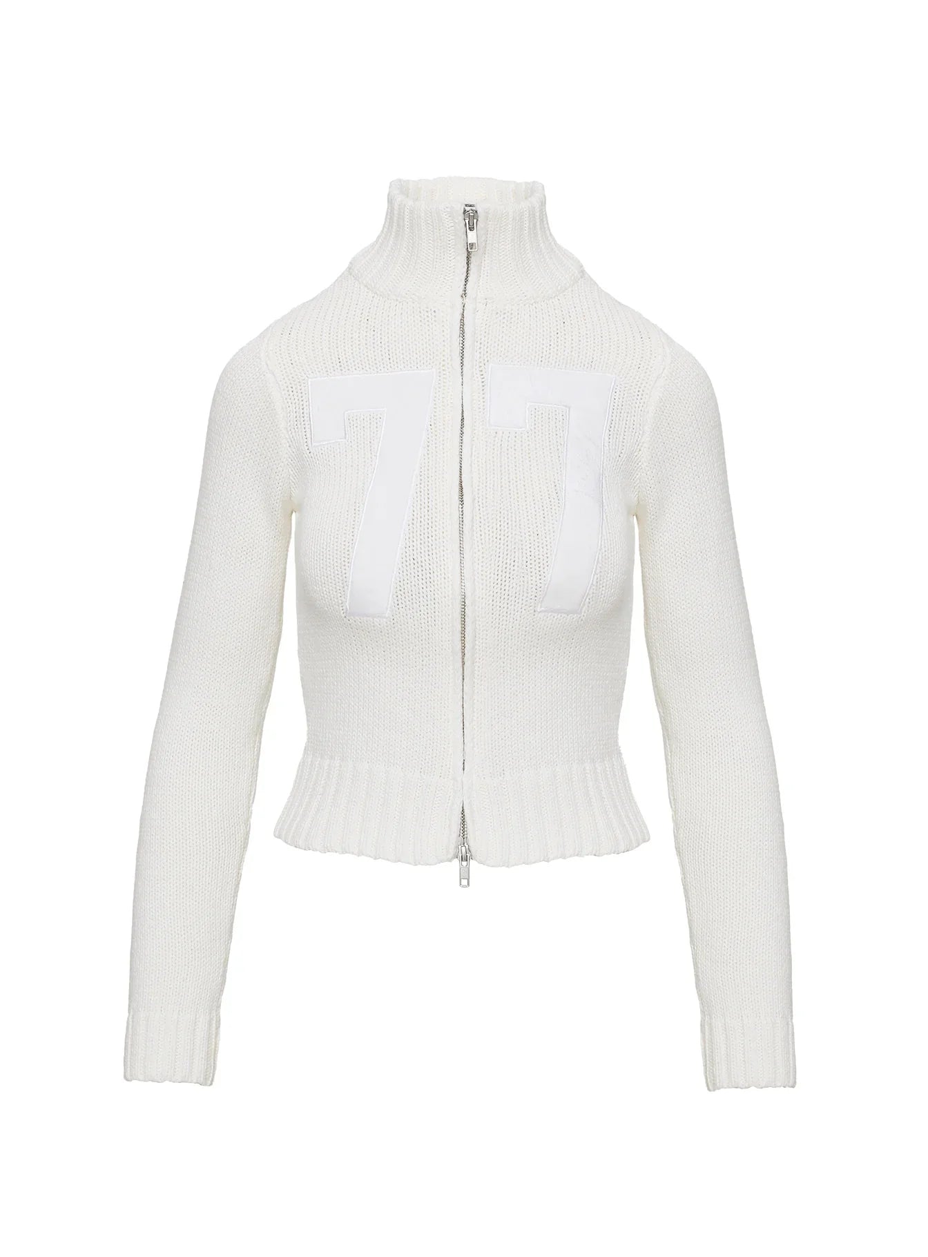 Nylah Zip Up Knit Jacket White