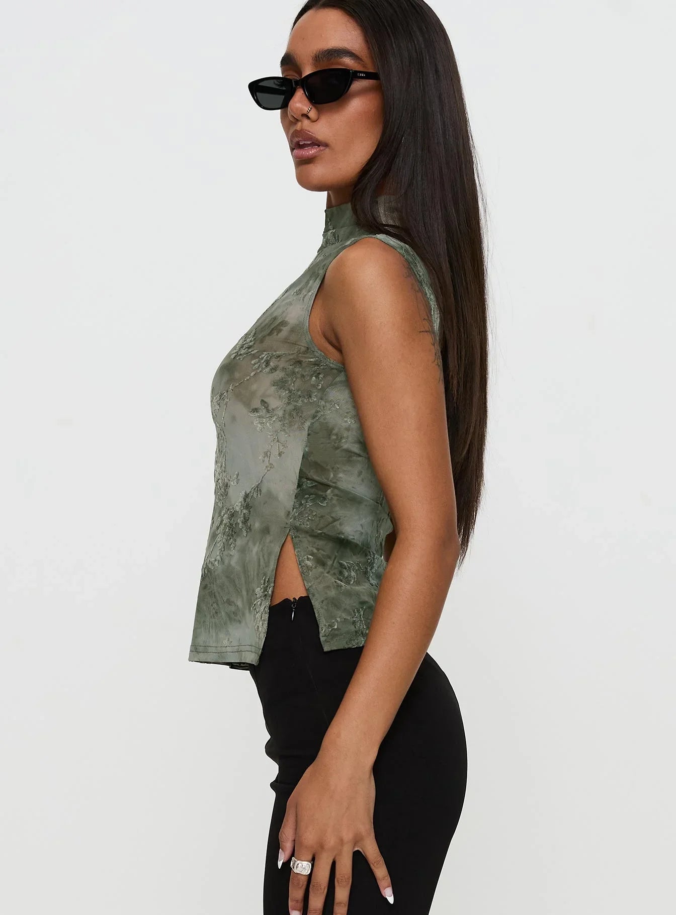 Nights All Alone High Neck Top Multi