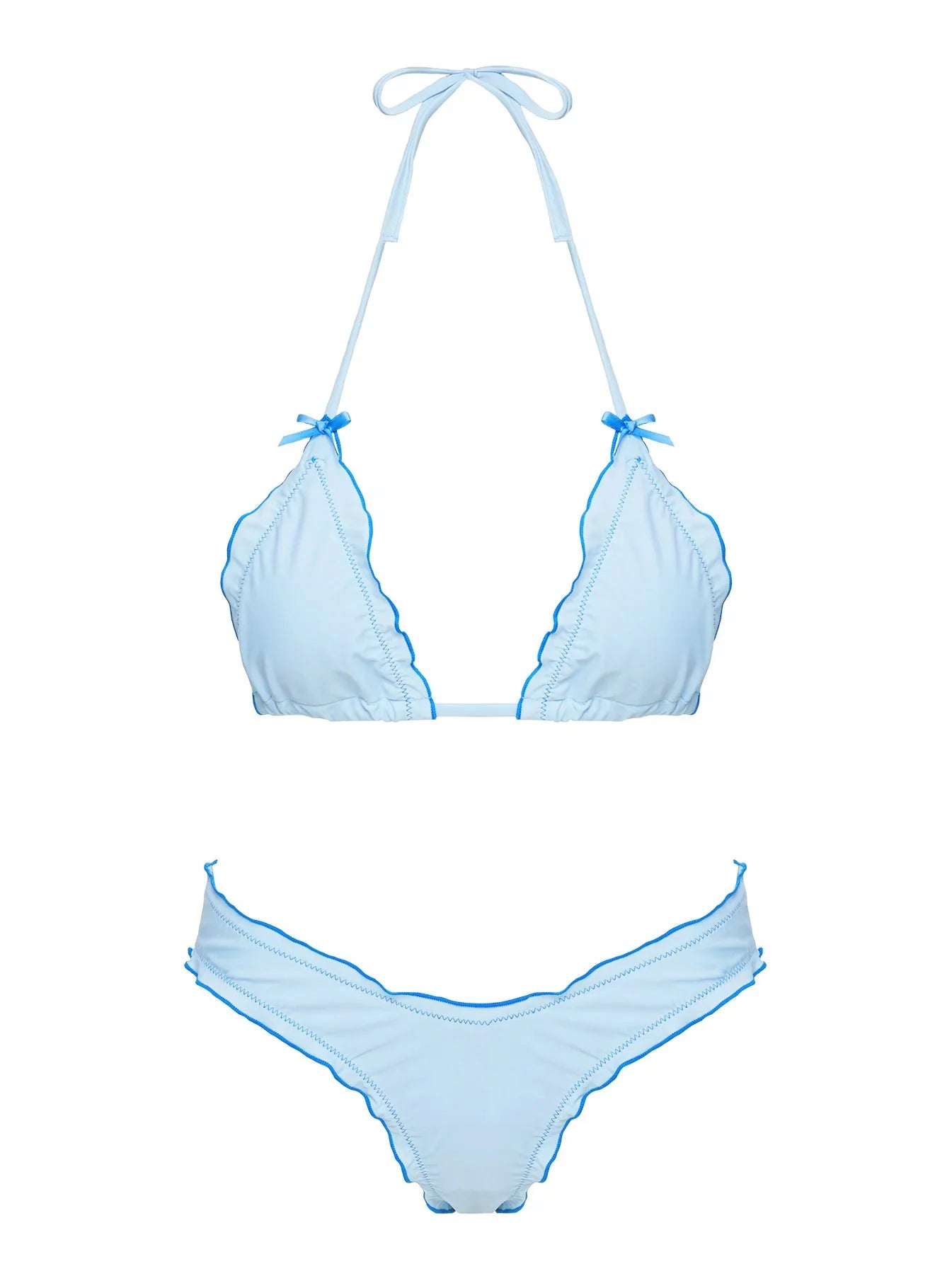 Kathrine High Cut Cheeky Bikini Bottoms Sky Blue