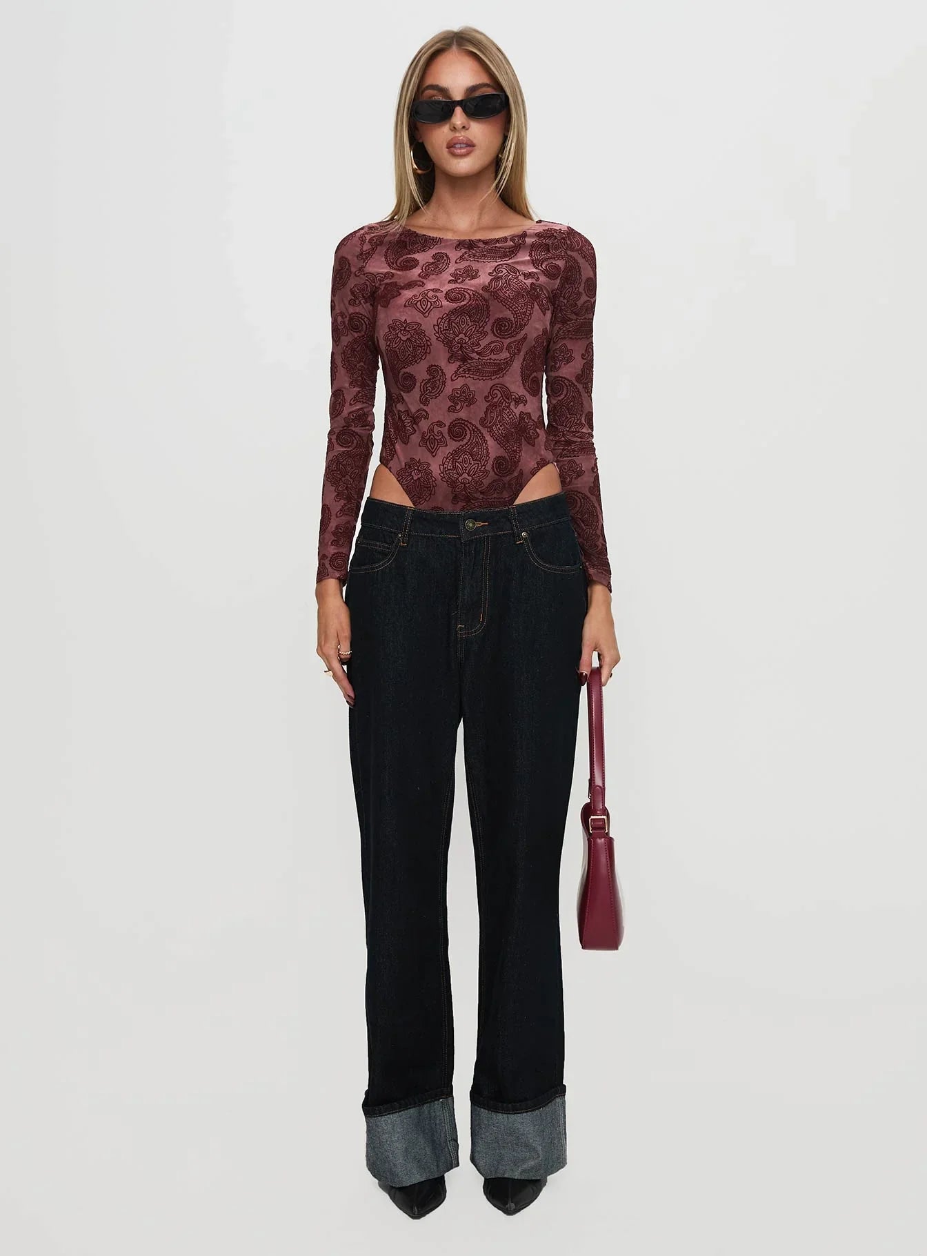 Spruce Bodysuit Red Paisley